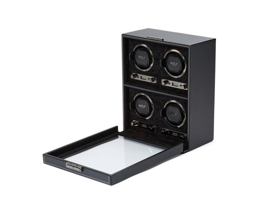 BRITISH RACING ウォッチワインダー ワインディングマシーン 4PC ブラック 793002