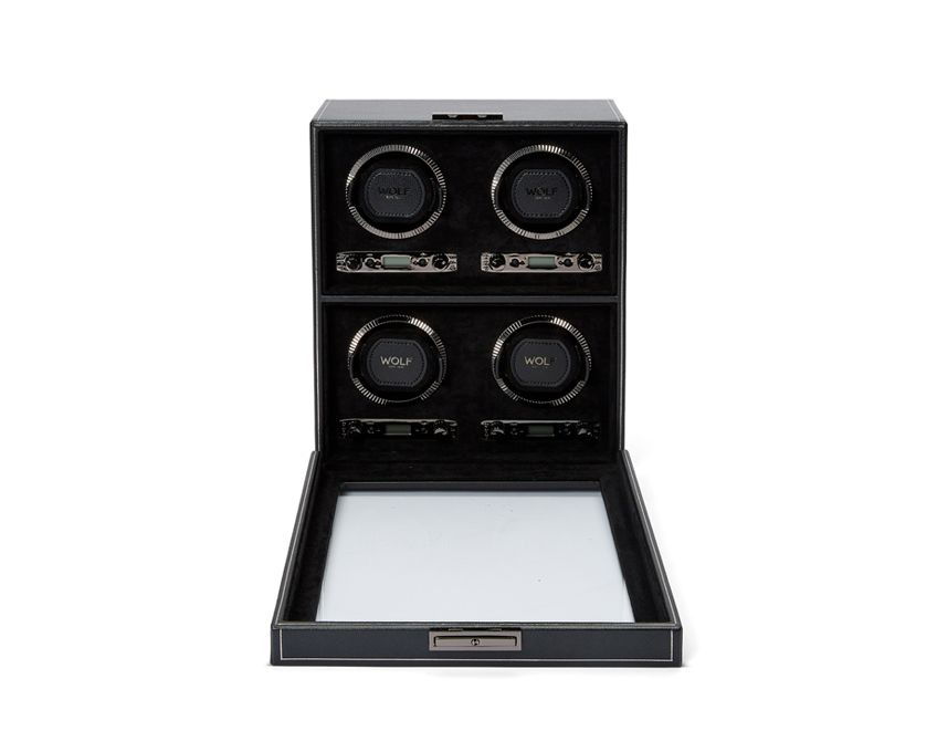 BRITISH RACING ウォッチワインダー ワインディングマシーン 4PC ブラック 793002